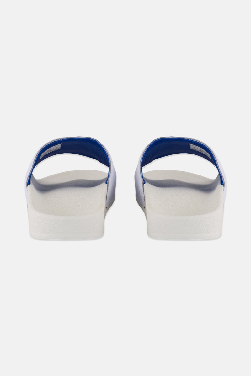 adidas Originals Kids Boy Adilette Slip On Slides, White  - Image 4