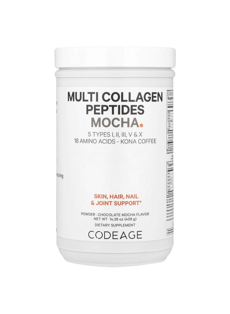 Codeage Multi Collagen Peptides Powder, Chocolate Mocha, 14.39 oz (408 g)