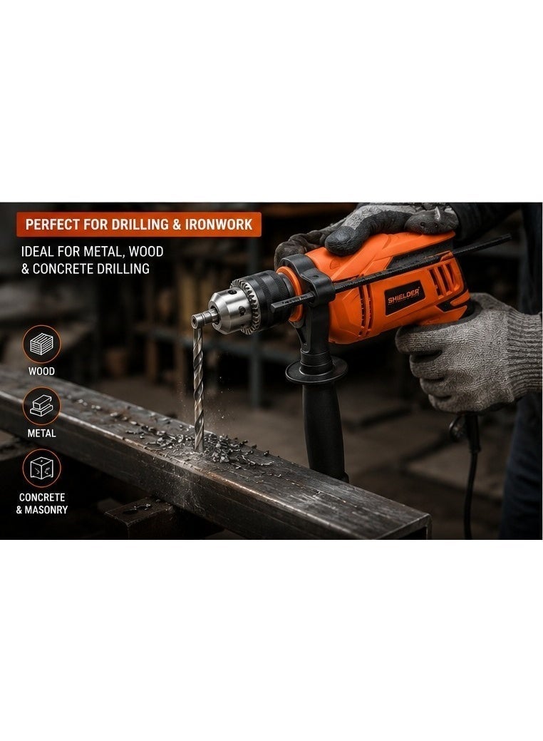 Shielder Hammer Drill Shielder SH-1013 710W 13mm Electric Impact Drill Variable Speed Reverse Rotation Professional Power Tool - Image 4