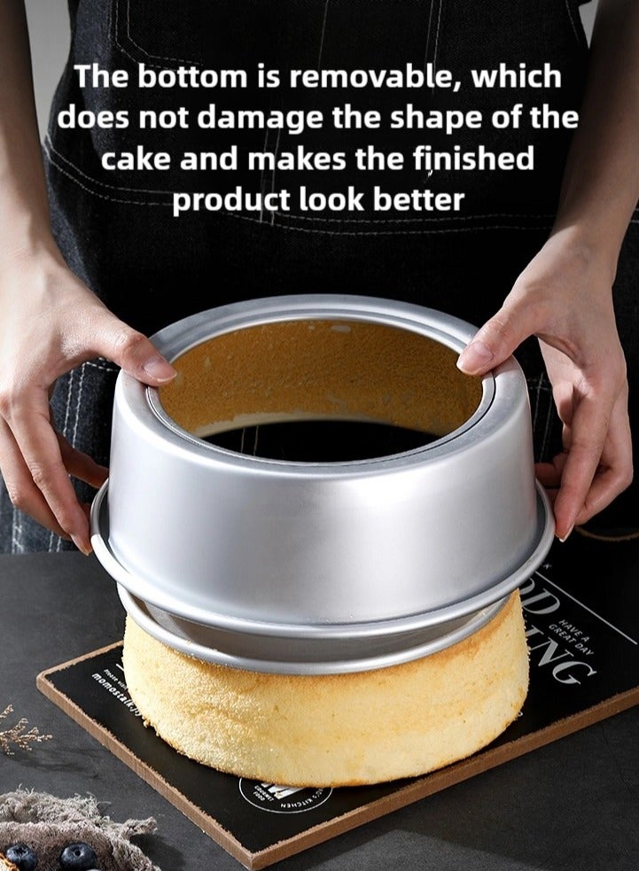 ZEPONOVA Round Cake maker, Aluminum Alloy Mould, removable bottom mold, Silver 22.1x7.8cm, 8 inchs - Image 3