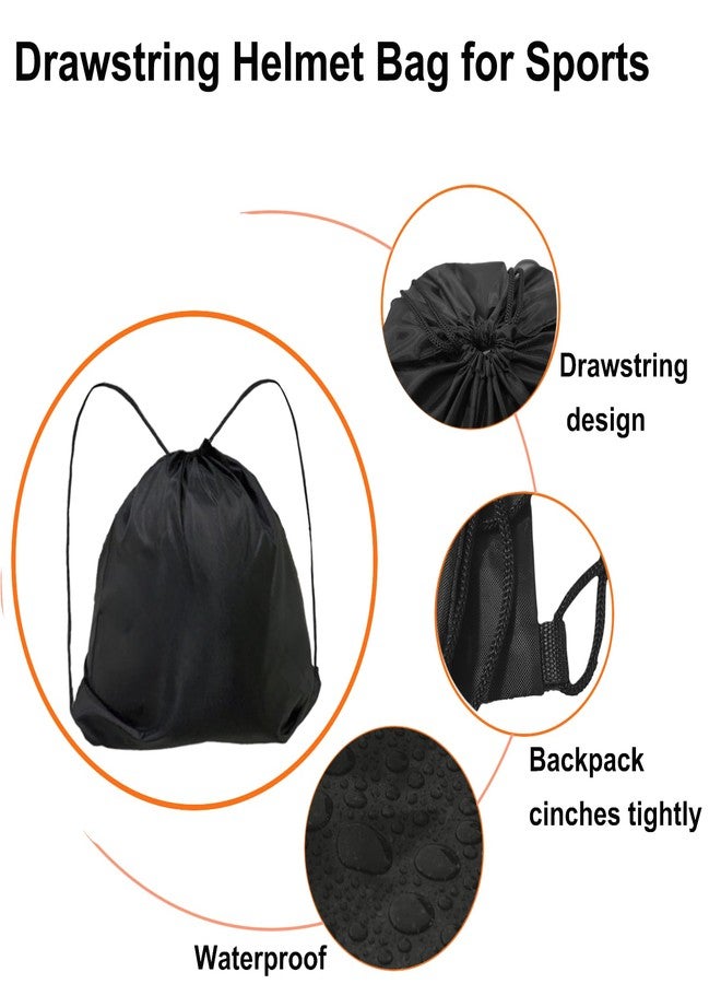 Anglepingping Folding Sport Backpack,Motorcycle Helmet Bag,Lightweight Drawstring Backpack for Sports, Gym,Drawstring Bag for Motorcycle PE Bag Helmet Bag for Travel, Swimming, Beach (Black) - Image 2