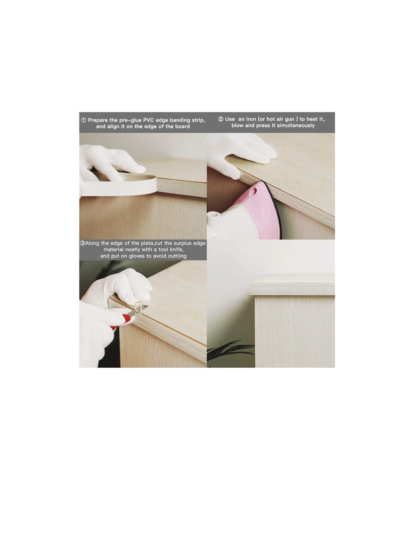 ROBUSTLINE Robustline White Melamine Edge Banding with Glue, 20MM X 50MTR size, Iron-On for Easy DIY Application - Image 3