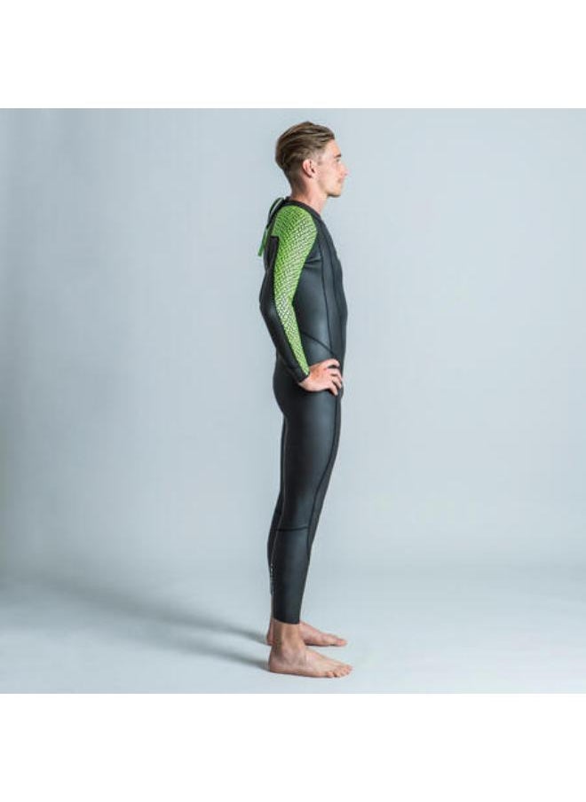 NABAIJI Men’s open water swimming neoprene wetsuit - OWS 500 2/2 black green  - Image 3