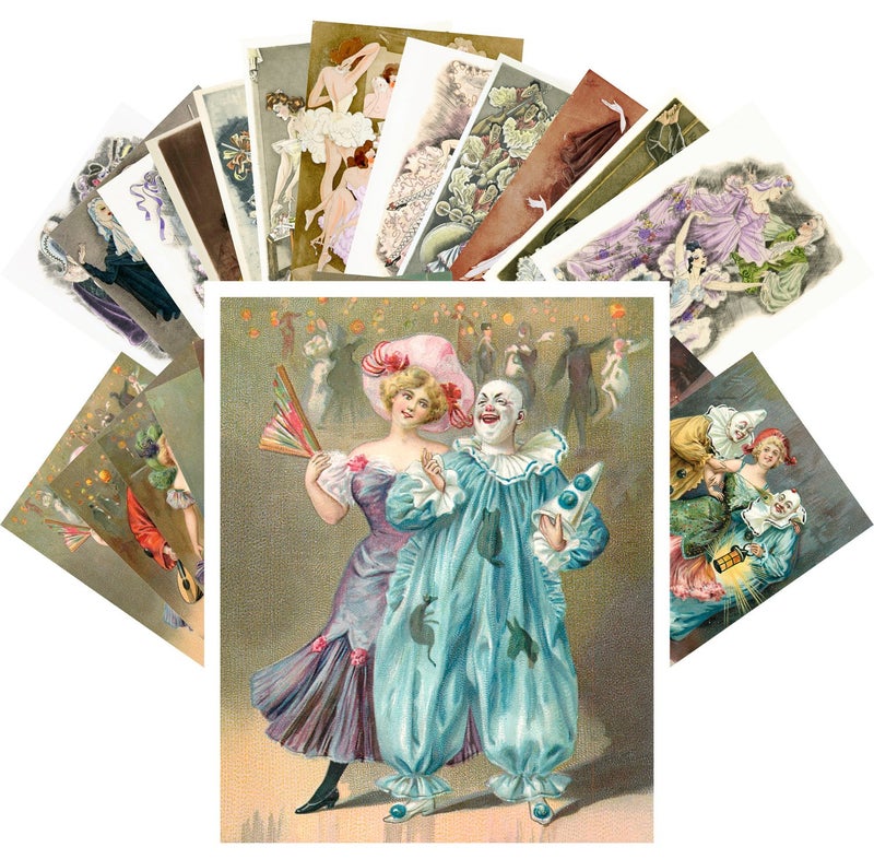 PIXILUV Vintage PostCards 24 pcs Vintage Carnival Cabaret Vintage Circus Posters Art Deco - Image 5