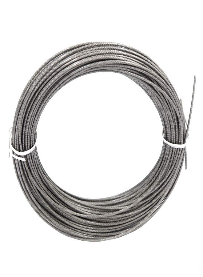 DGOL Soft PVC Coated 100 ft 304 Stainless Steel Cable Wire Rope Diameter 5/128 inch (1 mm) with 10pcs Sleeves Stops - Image 1