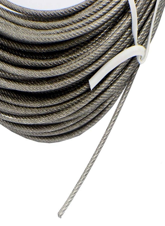 DGOL Soft PVC Coated 100 ft 304 Stainless Steel Cable Wire Rope Diameter 5/128 inch (1 mm) with 10pcs Sleeves Stops - Image 3