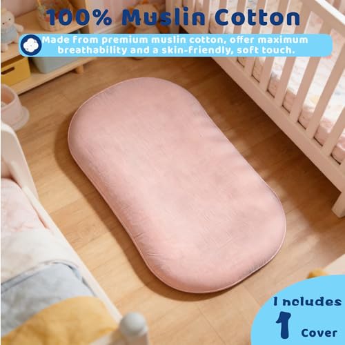 Sofoliana Baby Lounger Newborn Lounger with Breathable Soft Cover for Floor Couch Travel 024 Months Newborn Babies Essentials Gifts Pink 1 Cover Included - Image 3