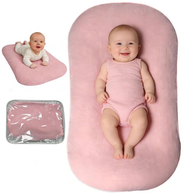 Sofoliana Baby Lounger Newborn Lounger with Breathable Soft Cover for Floor Couch Travel 024 Months Newborn Babies Essentials Gifts Pink 1 Cover Included - Image 2