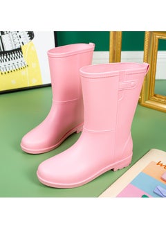 Generic Fashionable Mid-Calf Rain Boots Women2268 mid-barrel pink 2268 mid-barrel pink 