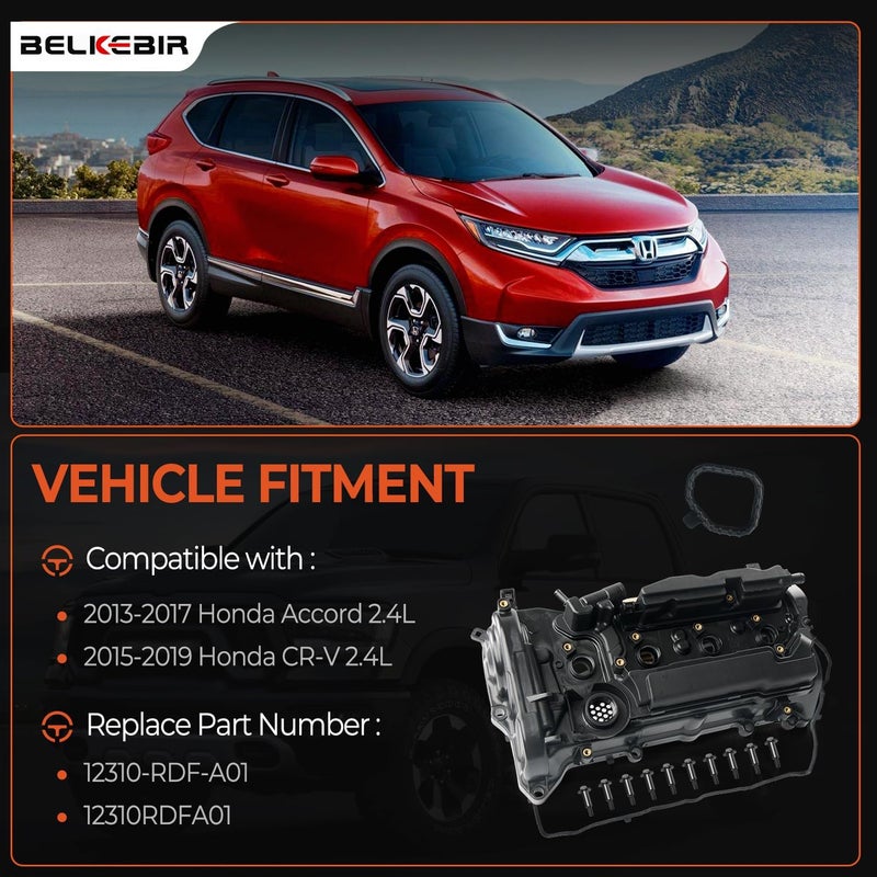 BELKEBIR Engine Valve Cover with Gasket for Honda Accord and CR-V 2.4L - Image 2
