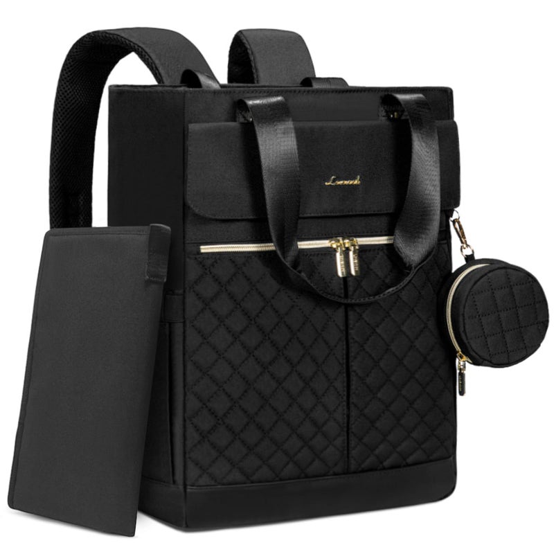 حقيبة ظهر لحفاضات LOVEVOOK حقيبة حفاضات مع جيوب معزولة حقيبة أطفال للبنات والأولاد مع وسادة تغيير حقيبة حفاضات كبيرة مع علبة مصاصة حقيبة سفر مضادة للسرقة للنساء باللون الأسود