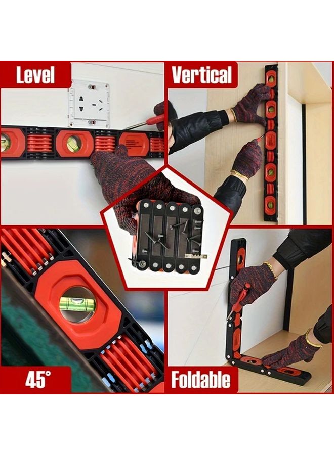 Multifunctional Folding Level Tri Fold 360 Degree Measurement Magnetic Horizontal Vertical Ruler - Image 2