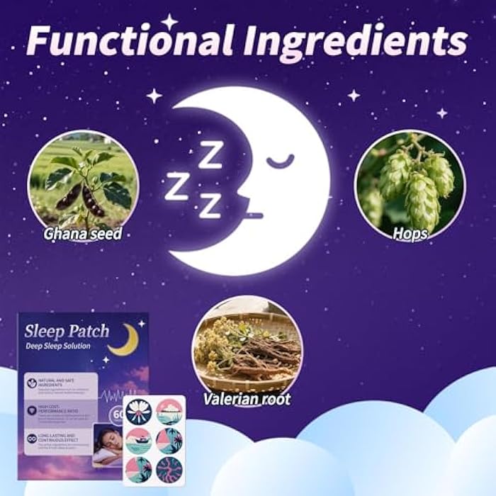 Gethorey Sleep Patches for Adults, 60 Pack Upgraded Deep Sleep Patches, Formulated with All Natural Ingredients, Long-Lasting Night Comfort for Both Men and Women, Easy to Use All Night Long-B03 - Image 2