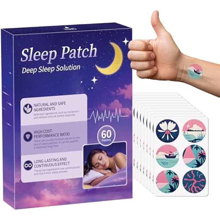 Gethorey Sleep Patches for Adults, 60 Pack Upgraded Deep Sleep Patches, Formulated with All Natural Ingredients, Long-Lasting Night Comfort for Both Men and Women, Easy to Use All Night Long-B03 - Image 1