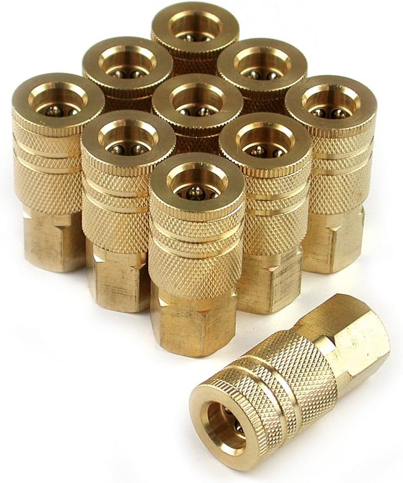 Primefit IC1414FB6B10P 14Inch 6Ball Brass Female Industrial Coupler Contractor Pack 10Piece - Image 1