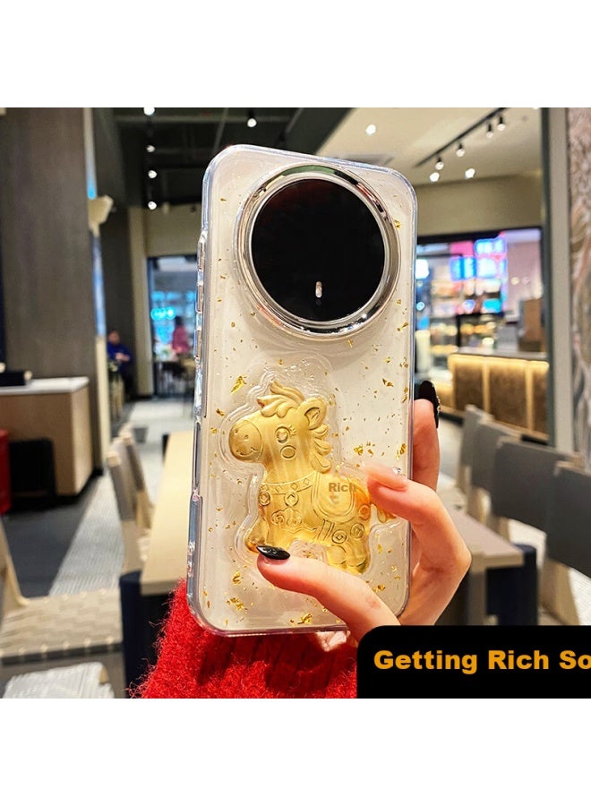 Gurrs New Year Limited Edition Honor Magic8 Phone Case Transparent Full-cover Ultra-thin Shockproof Creative National Trend Gold Foil Money Luck Uni