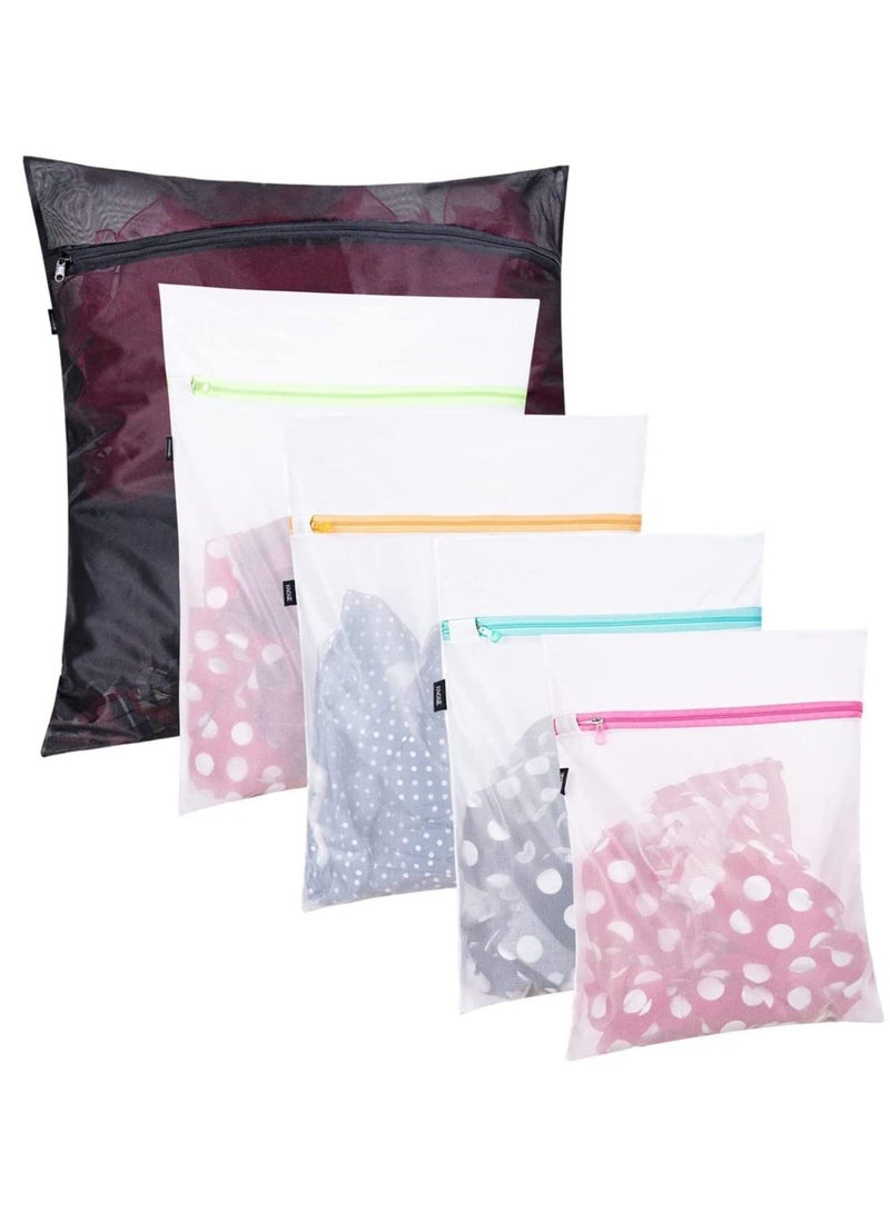 Mesh Laundry Bags Reusable and Durable 1 Extra Large 2 Large 2 Medium Bags Laundry Blouse Hosiery Stocking Underwear Bra Lingerie Travel Laundry Bag Set of 5 - Image 1