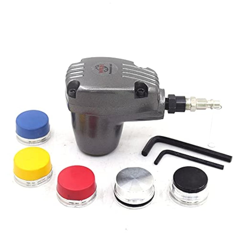 Air Palm Hammer Automatic Hammers Auto Handheld Pneumatic Hammer Dead Blow 1000 Stroke with 6 Tips Different Hardness Hammer Heads for Body Repair Plastic Inlay Assembly