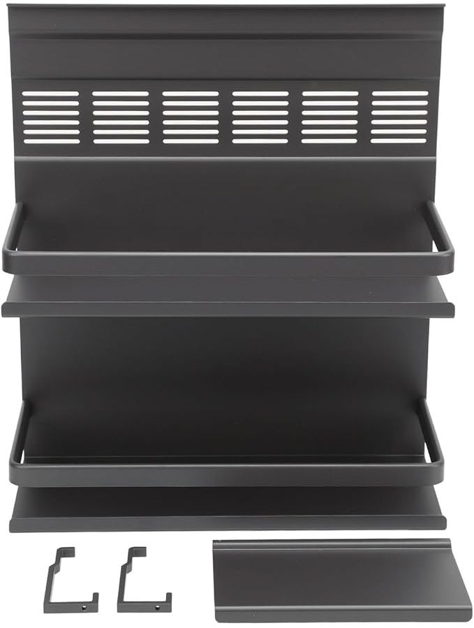 Gray Aluminum Alloy Wall Mount Rack Organizer Multilayer Space Saving Kitchen - Image 1