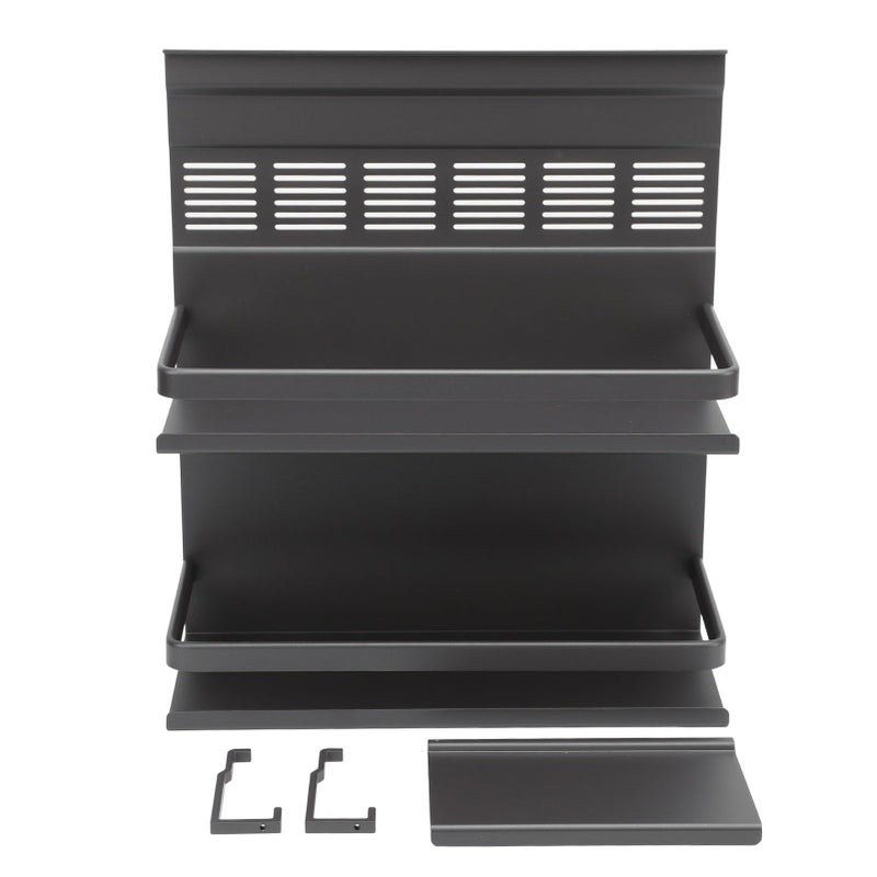 Gray Aluminum Alloy Wall Mount Rack Organizer Multilayer Space Saving Kitchen - Image 2