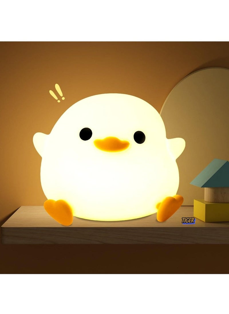 TIGER Duck Night Light – Cute DoDo Duck Lamp for Kids, Touch Control, Dimmable & Rechargeable, Portable Nursery Decor, Perfect Birthday Gift for Boys & Girls, ABS+SIL Material - Image 1