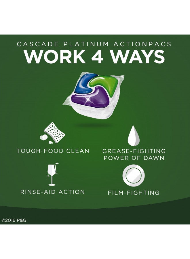 Cascade Platinum ActionPacs Dishwasher Detergent, Fresh, 4 Count - Image 3