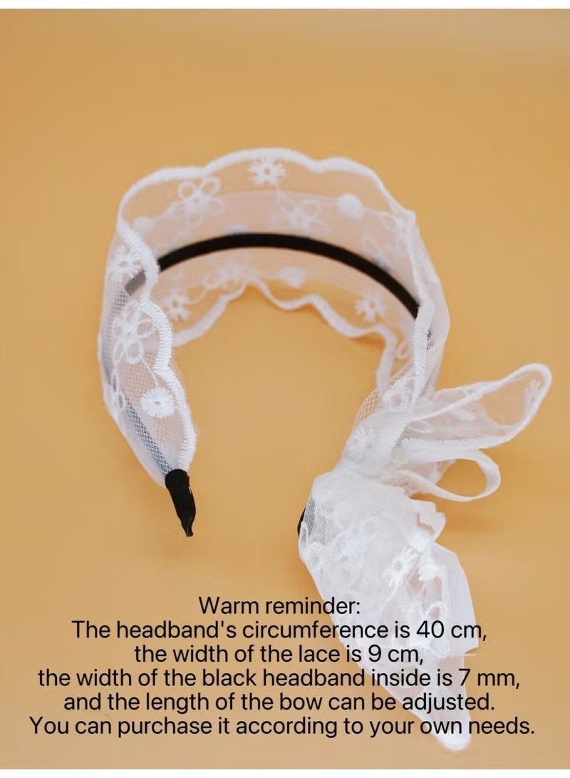 2 PCS Lace Butterfly Hairband, High Pressure Headband, Lovely Butterfly Hair Accessories for Daily Use, Women's Headband, Hair Accessories,(White,Black) - Image 3