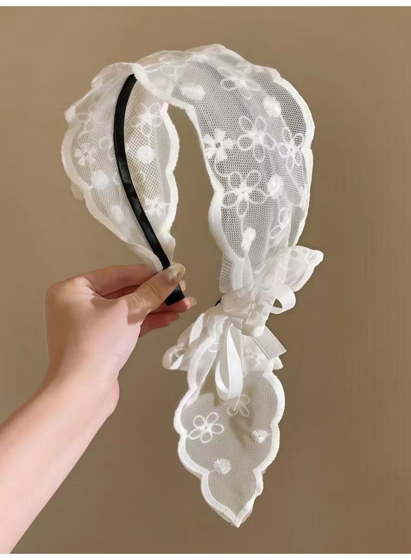 2 PCS Lace Butterfly Hairband, High Pressure Headband, Lovely Butterfly Hair Accessories for Daily Use, Women's Headband, Hair Accessories,(White,Black) - Image 4