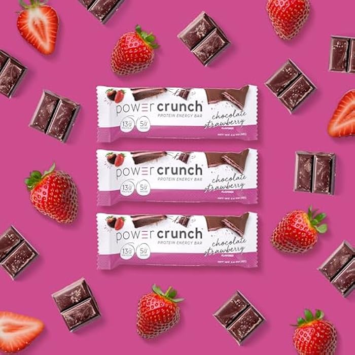 Power Crunch Protein Wafer Bars, High Protein Snacks with Delicious Taste, Chocolate Strawberry, 1.4 Ounce (12 Count) - Image 5