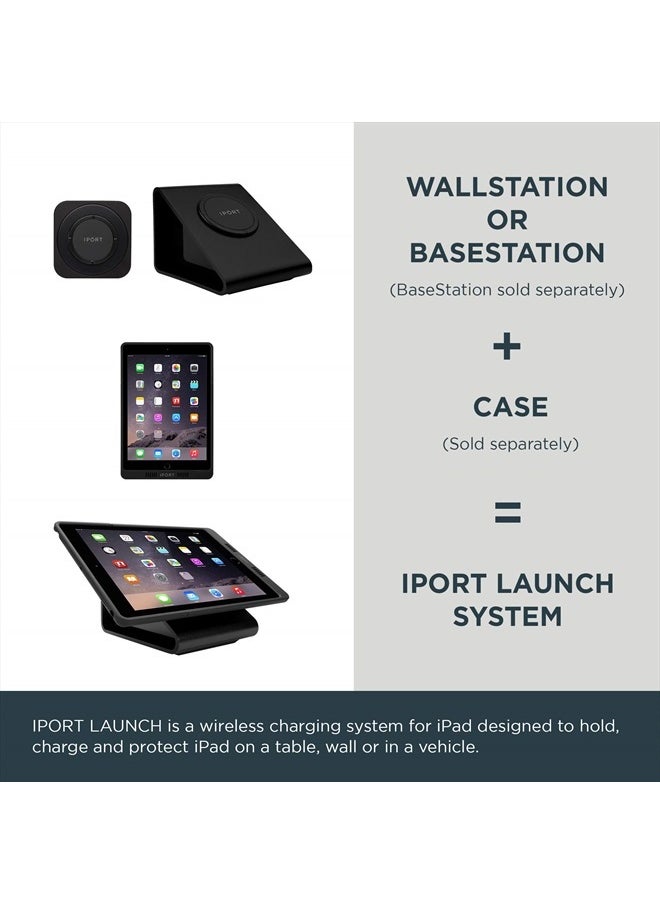 iPort - IPORT LAUNCH (LaunchPort) WallStation iPad Mount - Compatible with all LAUNCH Cases for iPad mini, iPad 9.7, 10.2, 10.5 - Black - Image 1