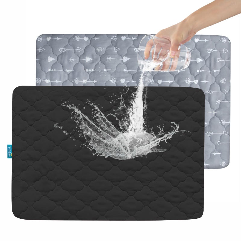 Biloban 2 Pack Pack and Play Mattress Protector Sheets Fitted Waterproof Playard Mattress Pad Cover Compatible with Graco Pack n Play Dream On Me Pamo Babe PlaypenPlayard Sheet ArrowBlack 39 x 27