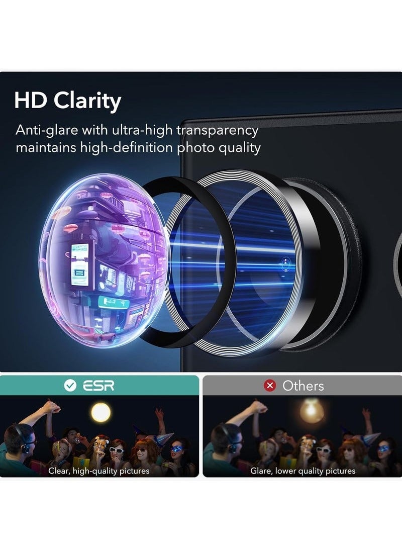 (3+2PCS) for Samsung Galaxy S25 Ultra 5G Camera Lens Protector, 9H Tempered Glass Camera Cover Screen Protector Metal Individual Ring [Installation Tray][Removal tool][Case Friendly]- Titanium  - Image 3