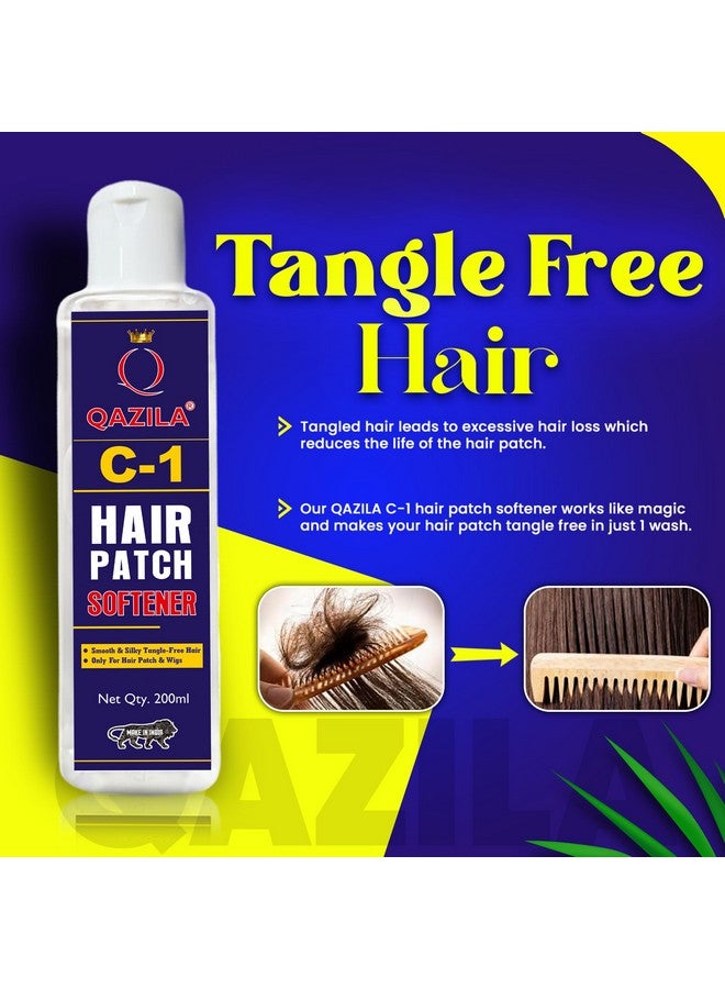 Qazila C-1 Hair Patch Softener| Hair Patch Conditioner| Hair Patch Wash Chemical| Soft, Silky And Tangle-Free Hair|200 Ml - Image 2