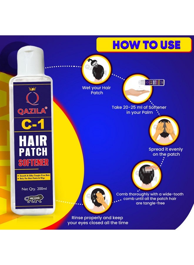 Qazila C-1 Hair Patch Softener| Hair Patch Conditioner| Hair Patch Wash Chemical| Soft, Silky And Tangle-Free Hair|200 Ml - Image 5