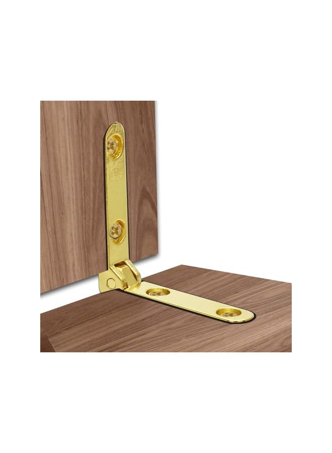 S-TOP 12 Pcs 90 Degree Brass Hinges for Wooden Boxes with 24 Screws, Small Cabinet Hinges for Jewelry Boxes, Craft Boxes, Chests – Durable, Corrosion-Resistant Hardware, Easy to Install (Gold, 1.18x1.18In) - Image 3