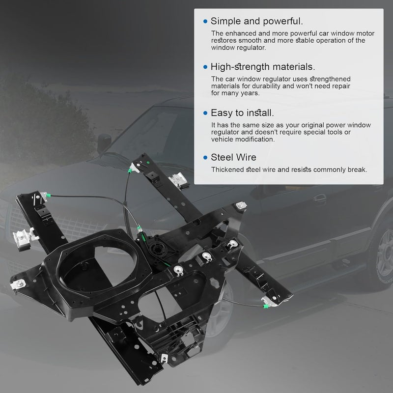 CARMOCAR Window Regulator with Panel for 2007-2017 Ford Expedition & Lincoln Navigator - Front Left Driver Side - Image 3