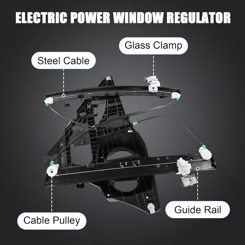 CARMOCAR Window Regulator with Panel for 2007-2017 Ford Expedition & Lincoln Navigator - Front Left Driver Side - Image 2