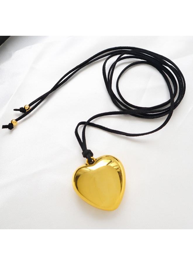 Generic - Jewelry Korean Blogger Fever With Big Love Pendant Necklace Plated Punk Sweetheart Sweater Chain - Image 1
