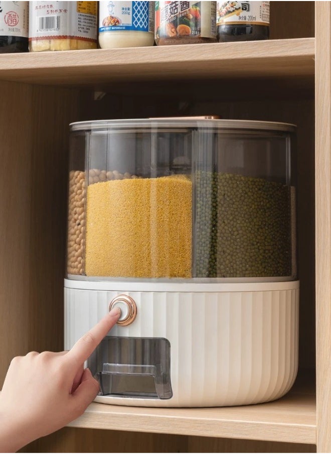 Rotatable multi-grain storage box