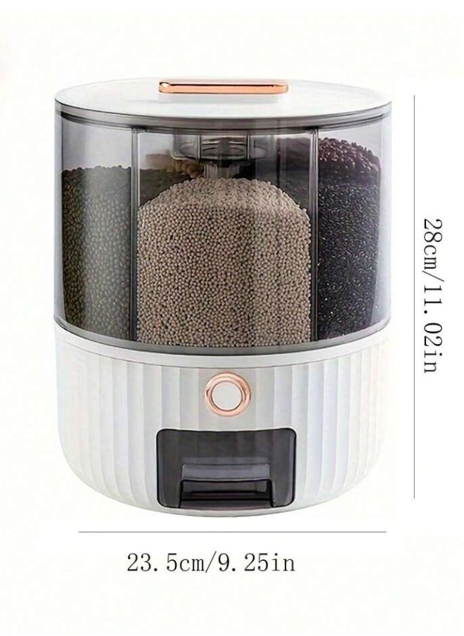 Rotatable multi-grain storage box