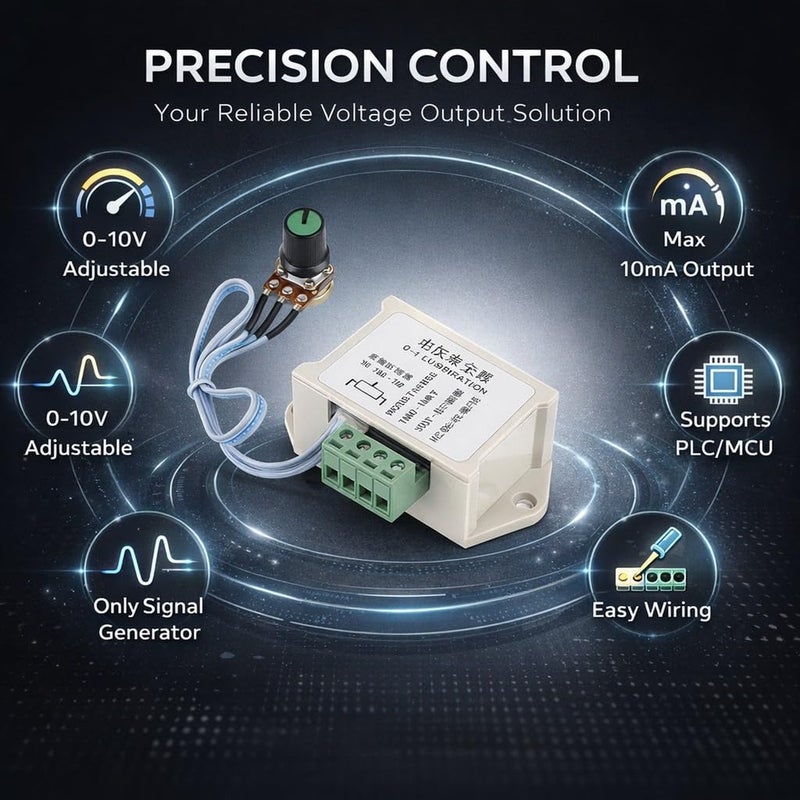 0-10V Adjustable Analog Voltage Signal Generator Module, 10mA Output Current, Compact Size - Precise Voltage Control, Compatible with PLC and MCU, Ideal for Industrial Automati - Image 4
