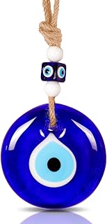BCS Blue Evil Eye Decor Home Wall Hanging 3.5" Glass Handmade Turkish Nazar Amulet Good Luck and Protection Charm - Image 1