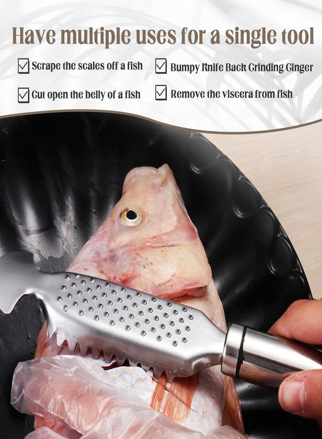 Xanadued Fish Scales Scraping Tool,Multifunction Stainless Steel Fish Scaler Remover, Kitchen Tools Scale-scraping Crafts for Home Market Restaurant - Image 5