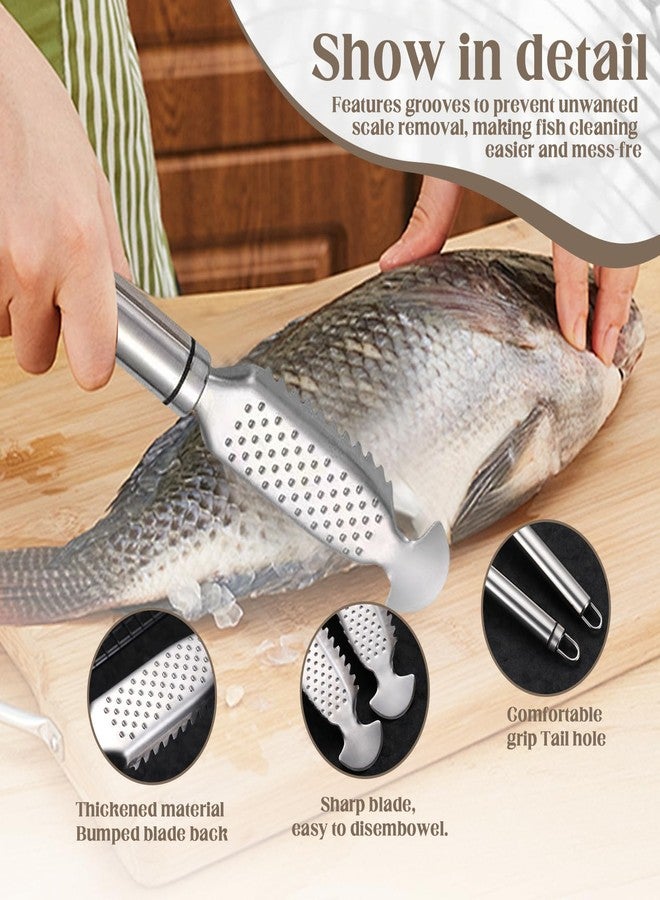 Xanadued Fish Scales Scraping Tool,Multifunction Stainless Steel Fish Scaler Remover, Kitchen Tools Scale-scraping Crafts for Home Market Restaurant - Image 4