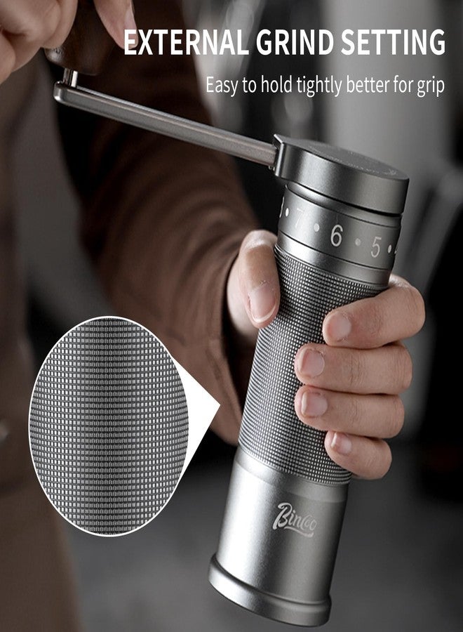 Bincoo Foldable Manual Coffee Grinder with External Adjustable Setting,Coffee Bean Grinder with Portable Storage Bag,Stainless Steel Burr Grinder Suitable for Home, Office and Travel for Use(Gray) - Image 5
