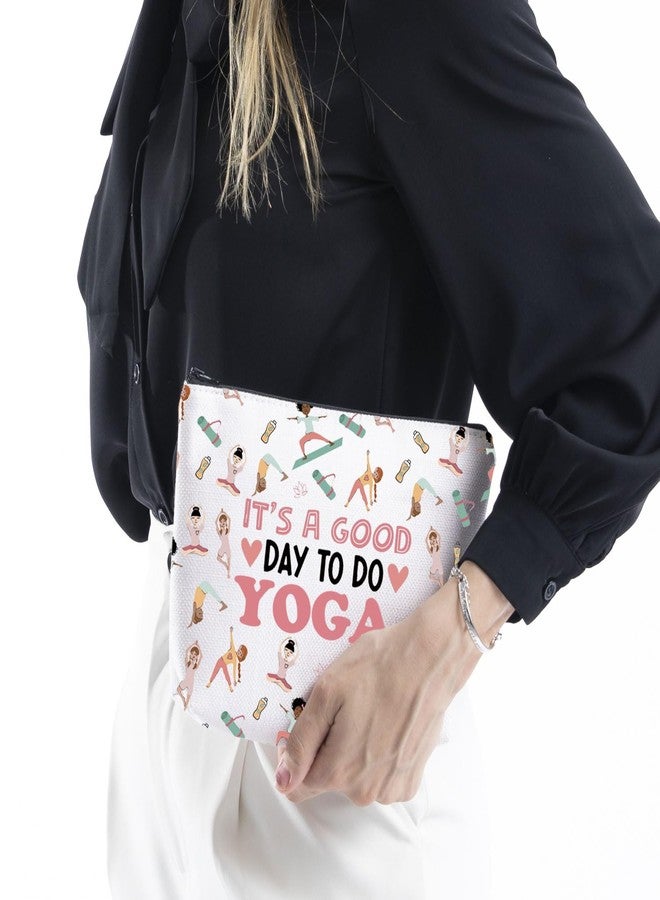 حقيبة مكياج هدية لليوغا من WCGXKO، هدية للتأمل والزن، حقيبة أدوات تجميل "يوم جيد لممارسة اليوغا" (لممارسة اليوغا) - Image 4