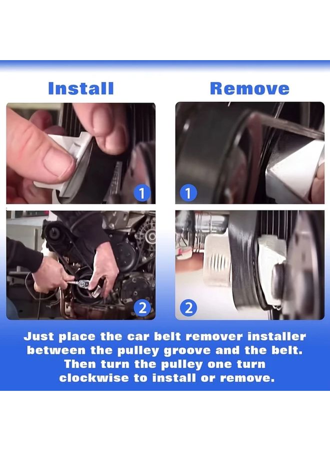 2PCS Heavy Duty Serpentine Belt Tool Kit Metal Stretch Belt Remover Installer Set - Image 4
