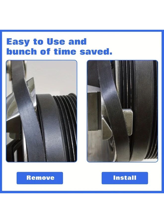 2PCS Heavy Duty Serpentine Belt Tool Kit Metal Stretch Belt Remover Installer Set - Image 3