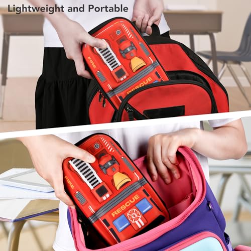 rockpapa Large-Capacity Fire Truck Pencil Case, Pencil Box, Storage Box for School Students Boys Teens Kids Toddlers Red - Image 5