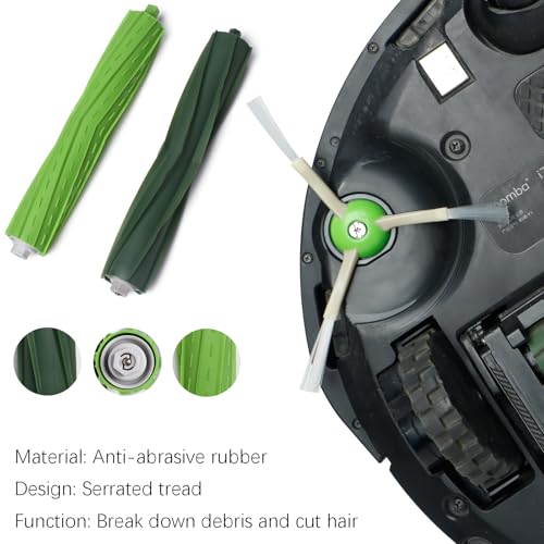 Bluearks 26 قطعة غيار لجهاز iRobot Roomba i7 i7+ i3 i3+ i4 i4+ i5 i5+ i6 i6+ i8 i8+ E5 E6 E7 ملحقات مكنسة الروبوت، 2 أسطوانة مطاطية 8 فلاتر 8 فرش جانبية 8 أكياس مكنسة (لا تناسب Combo J7+)  - Image 3